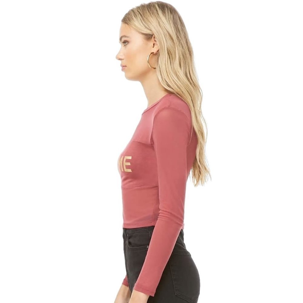 Forever 21 Iris Awesome Mesh Crop Top Mauve - Picture 4 of 12